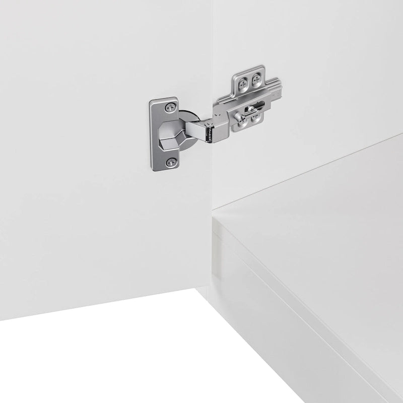 Armoire de rangement laquée avec lumières LED, armoire haute de 170 cm avec porte en acrylique, plan de travail ouvert et étagères en verre trempé