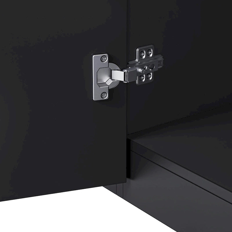 Armoire de rangement laquée avec lumières LED, armoire haute de 170 cm avec porte en acrylique, plan de travail ouvert et étagères en verre trempé