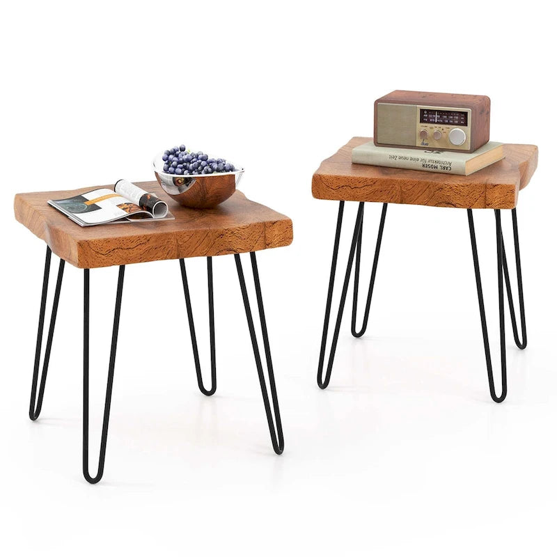 Table d'appoint rectangulaire en teck recyclé