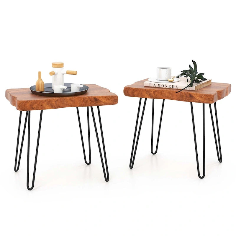 Table d'appoint rectangulaire en teck recyclé