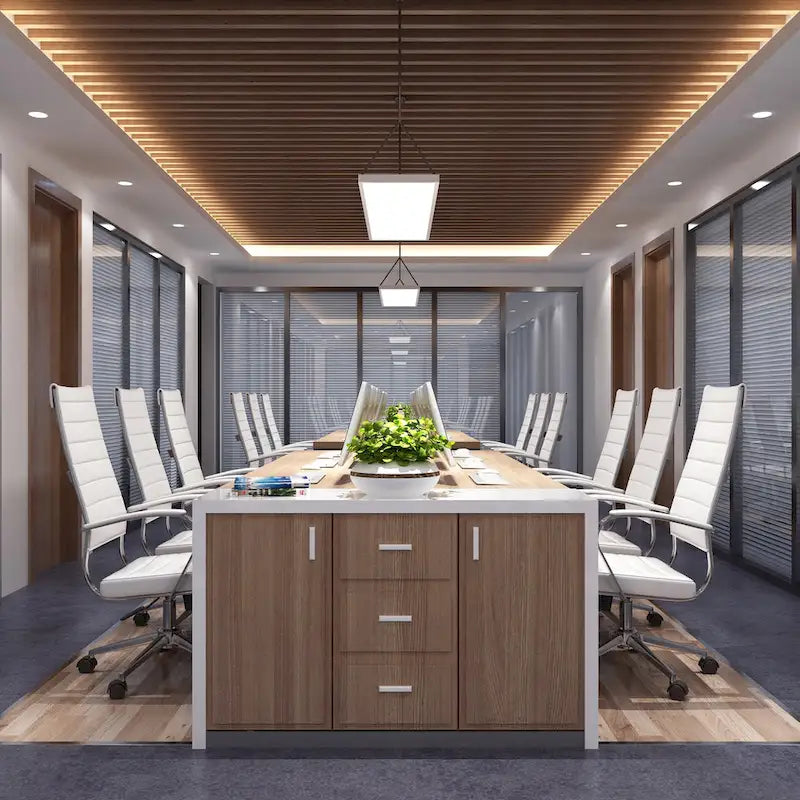 Fauteuil de bureau moderne à dossier haut en cuir PU nervuré, inclinable pour salle de conférence, ordinateur, chef, tâche de direction, patron