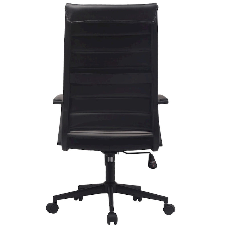 Fauteuil de bureau moderne à dossier haut en cuir PU nervuré, inclinable pour salle de conférence, ordinateur, chef, tâche de direction, patron
