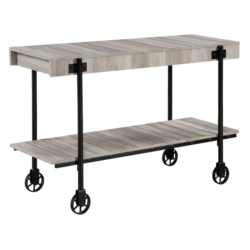 Console de table de ferme en métal à 1 étagère de 47 pouces