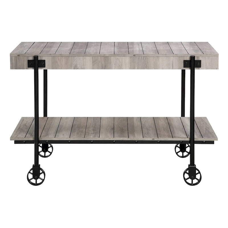 Console de table de ferme en métal à 1 étagère de 47 pouces