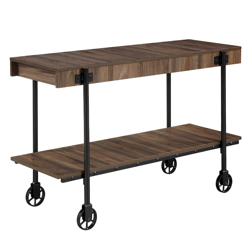 Console de table de ferme en métal à 1 étagère de 47 pouces