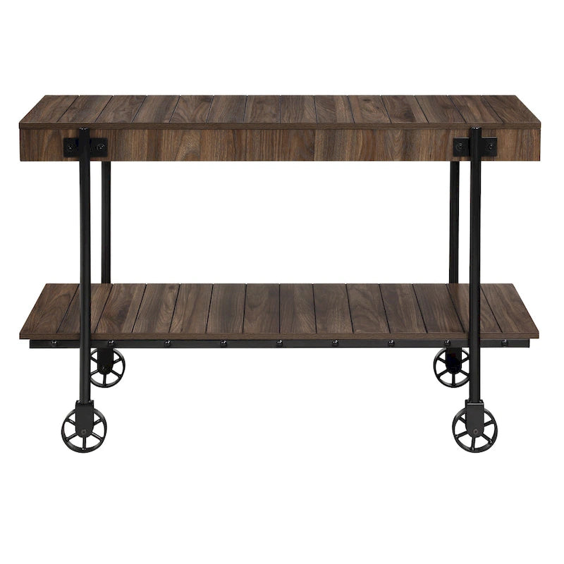 Console de table de ferme en métal à 1 étagère de 47 pouces