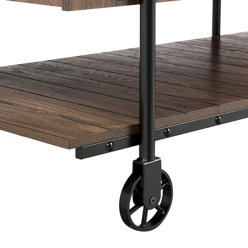 Console de table de ferme en métal à 1 étagère de 47 pouces