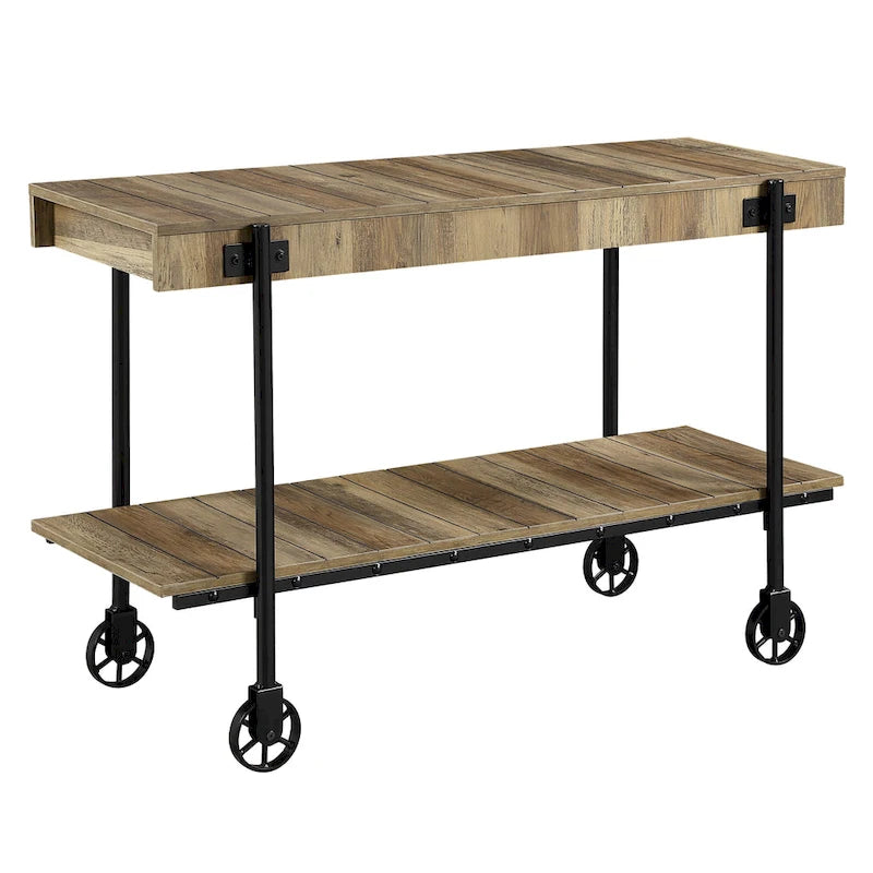 Console de table de ferme en métal à 1 étagère de 47 pouces
