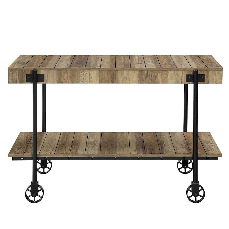 Console de table de ferme en métal à 1 étagère de 47 pouces