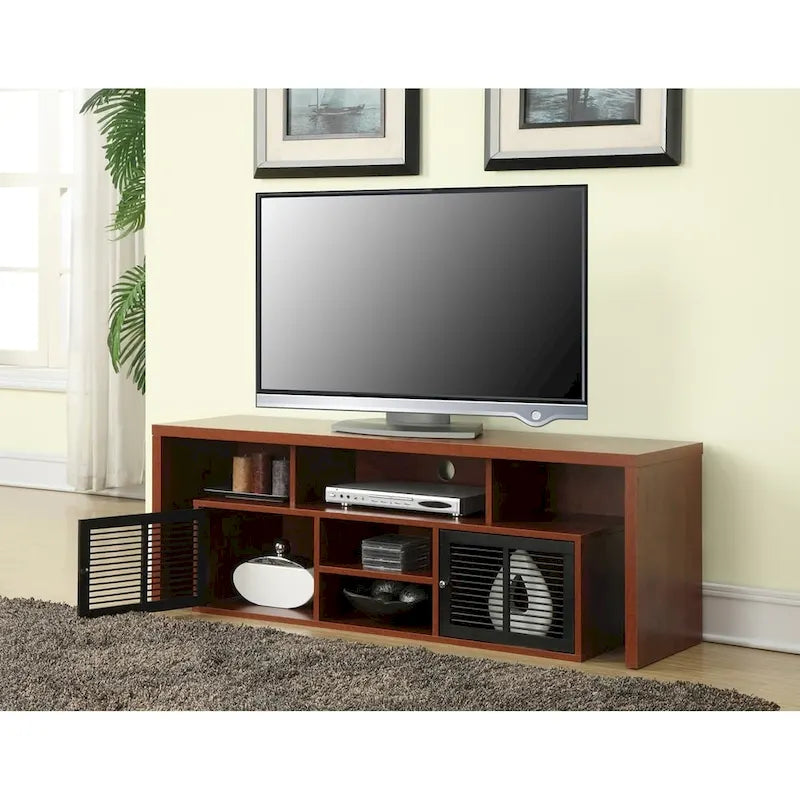 Meuble TV 65 pouces avec placards de rangement et étagères