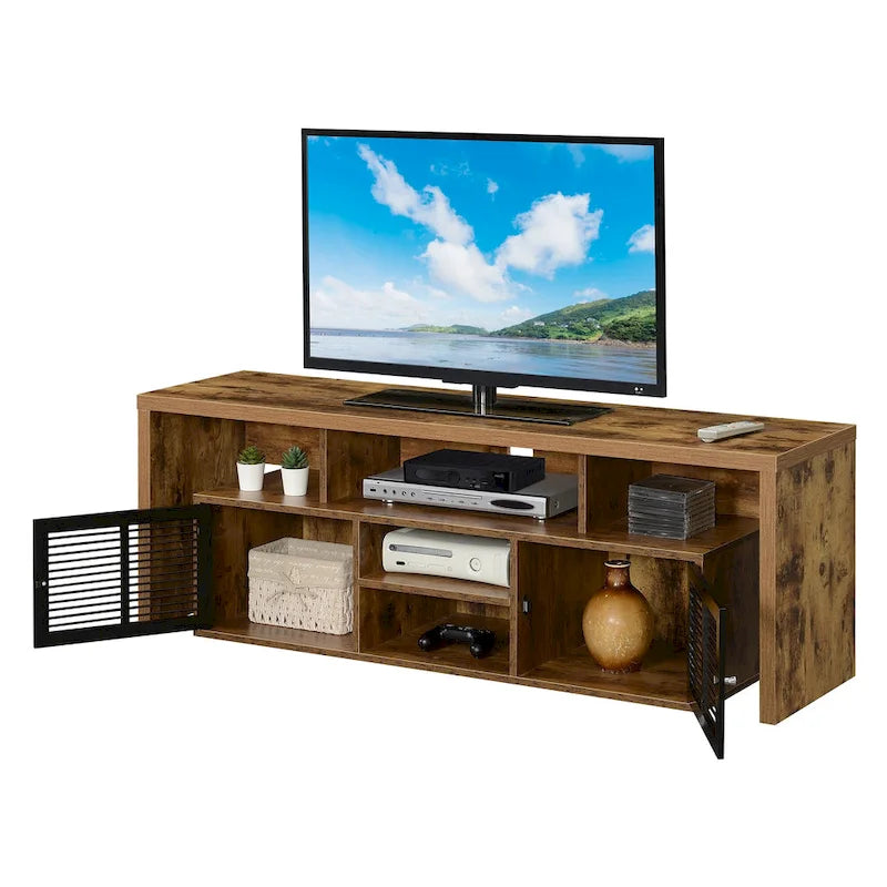 Meuble TV 65 pouces avec placards de rangement et étagères