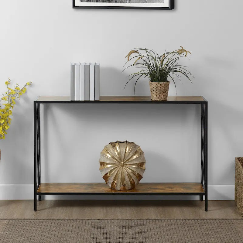 Table d'appoint Iron Top - Or, 14 larg. x 21 long. x 25 haut.