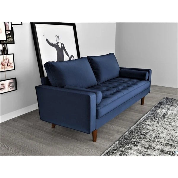Canapé capitonné en velours de style Mid-Century Modern