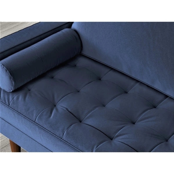 Canapé capitonné en velours de style Mid-Century Modern