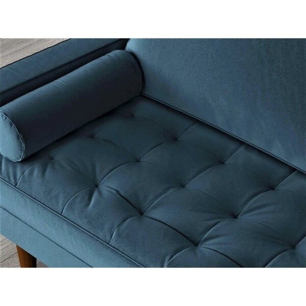 Canapé capitonné en velours de style Mid-Century Modern