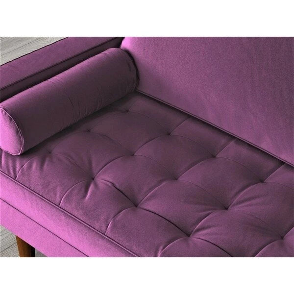 Canapé capitonné en velours de style Mid-Century Modern