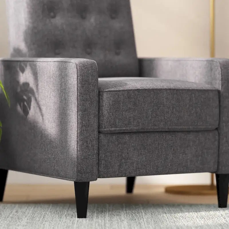 Fauteuil inclinable à dossier capitonné avec mécanisme de poussée