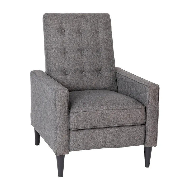 Fauteuil inclinable à dossier capitonné avec mécanisme de poussée