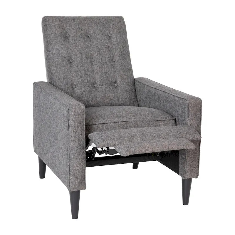 Fauteuil inclinable à dossier capitonné avec mécanisme de poussée