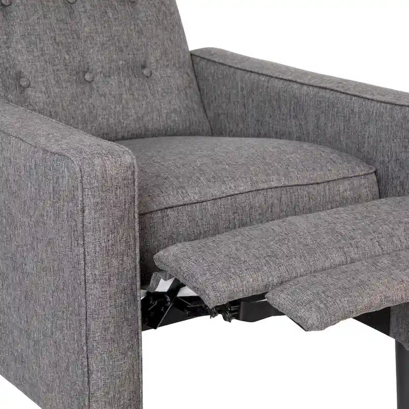 Fauteuil inclinable à dossier capitonné avec mécanisme de poussée