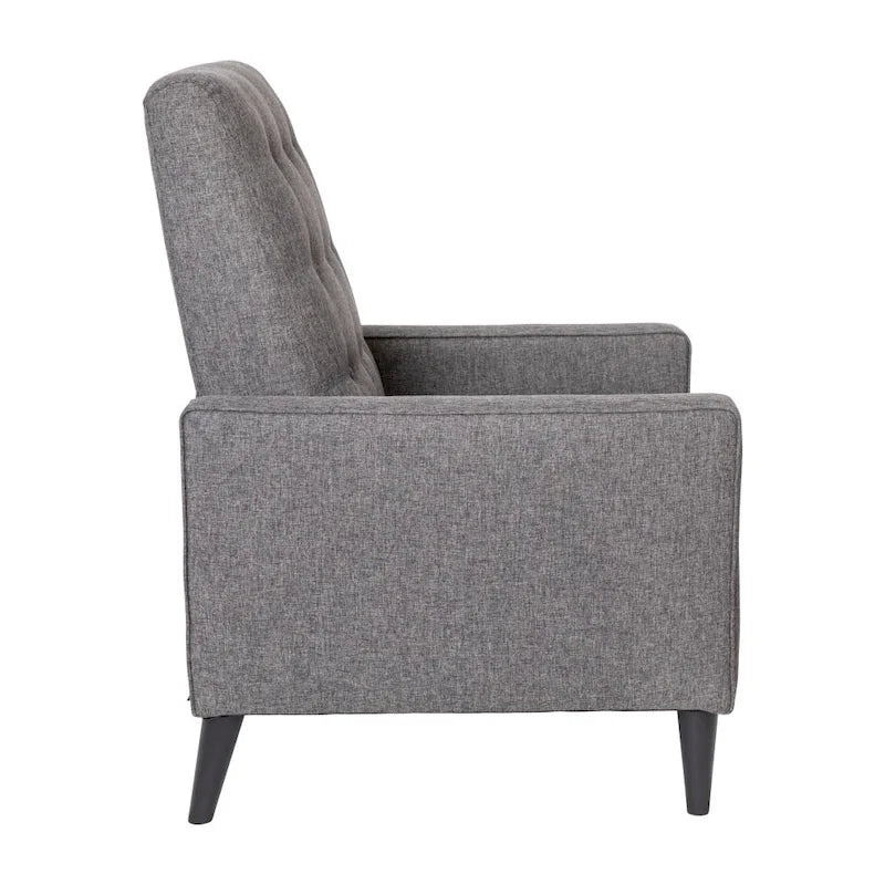 Fauteuil inclinable à dossier capitonné avec mécanisme de poussée