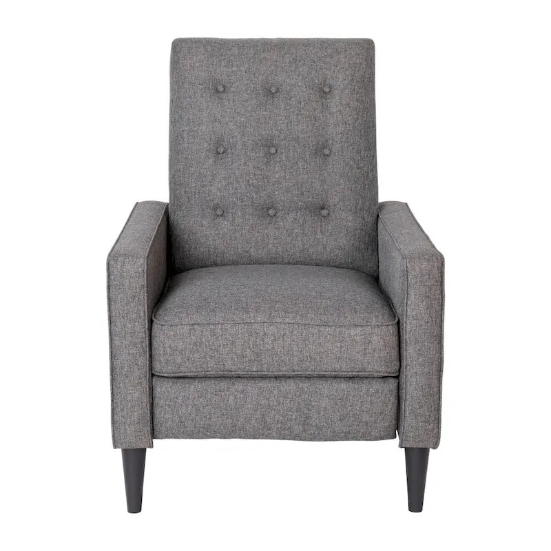 Fauteuil inclinable à dossier capitonné avec mécanisme de poussée