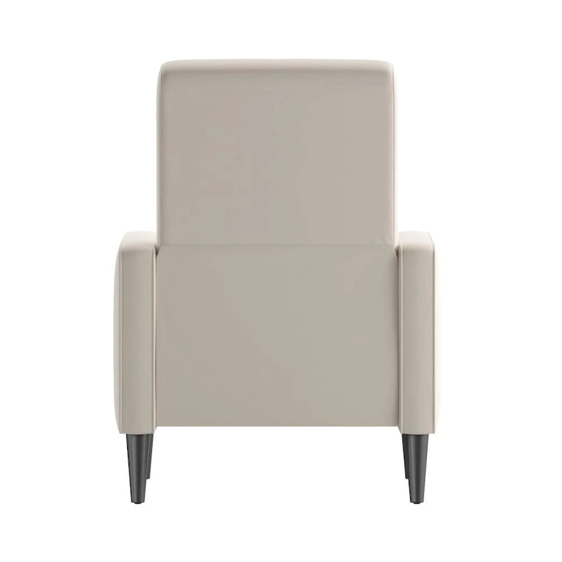 Fauteuil inclinable à dossier capitonné avec mécanisme de poussée