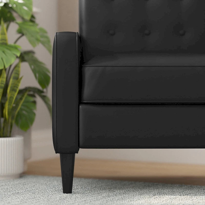 Fauteuil inclinable à dossier capitonné avec mécanisme de poussée