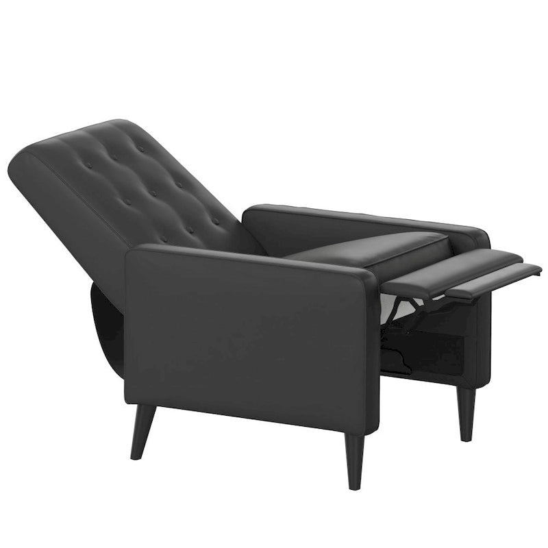 Fauteuil inclinable à dossier capitonné avec mécanisme de poussée
