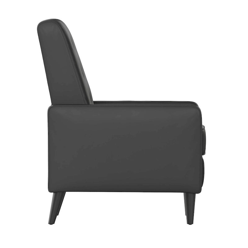 Fauteuil inclinable à dossier capitonné avec mécanisme de poussée