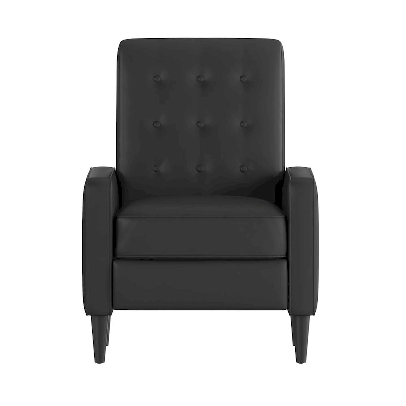 Fauteuil inclinable à dossier capitonné avec mécanisme de poussée