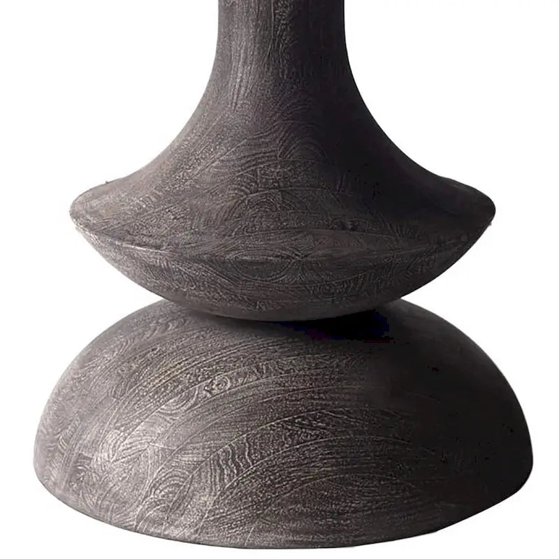 Table à manger ronde en manguier massif gris de 152 cm