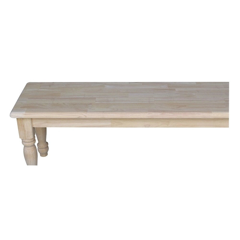 Banc de salle à manger en bois massif de style campagnard - 60 pouces