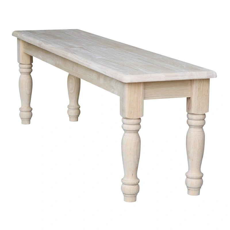 Banc de salle à manger en bois massif de style campagnard - 60 pouces
