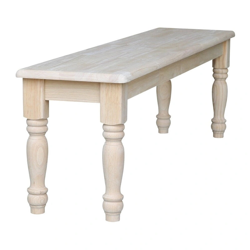 Banc de salle à manger en bois massif de style campagnard - 60 pouces