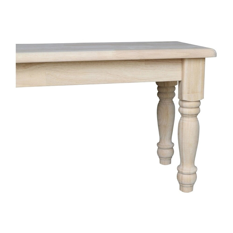 Banc de salle à manger en bois massif de style campagnard - 60 pouces
