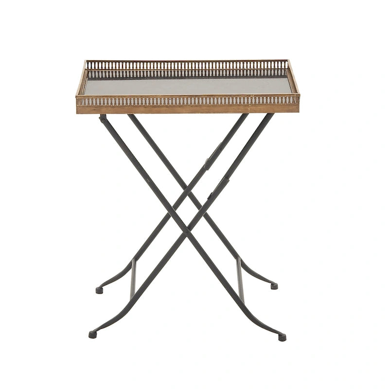 Metal Accent Table - Gold - Roche River Decor - 14W x 21L x 25H