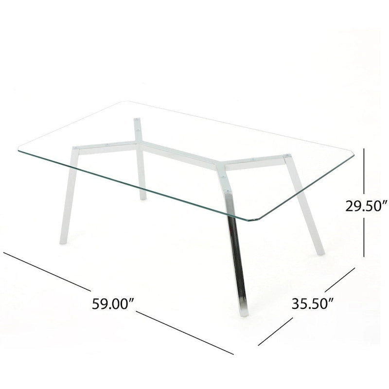 Table à manger rectangulaire en verre