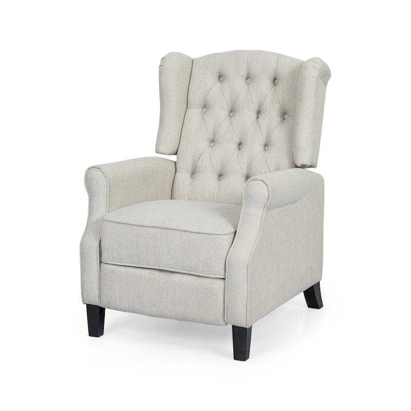 Fauteuil inclinable contemporain en tissu capitonné avec dossier rabattable