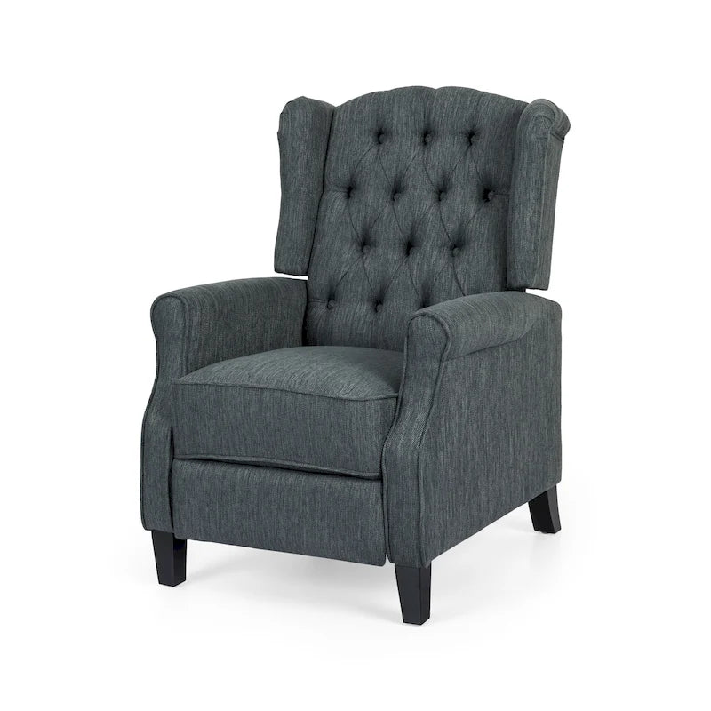 Fauteuil inclinable contemporain en tissu capitonné avec dossier rabattable