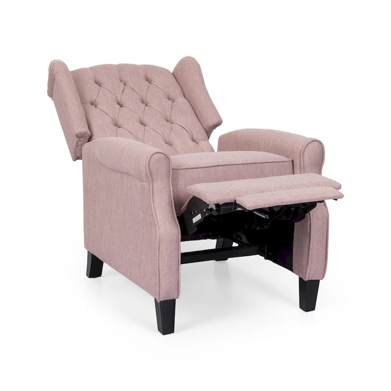 Fauteuil inclinable contemporain en tissu capitonné avec dossier rabattable
