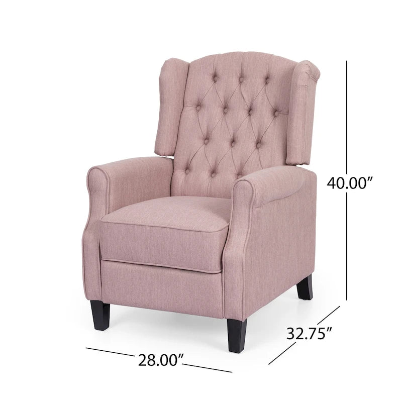 Fauteuil inclinable contemporain en tissu capitonné avec dossier rabattable