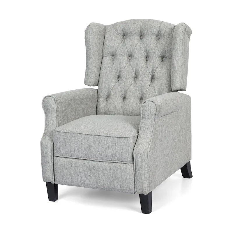 Fauteuil inclinable contemporain en tissu capitonné avec dossier rabattable