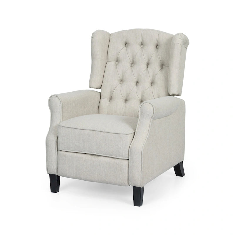 Fauteuil inclinable contemporain en tissu capitonné avec dossier rabattable