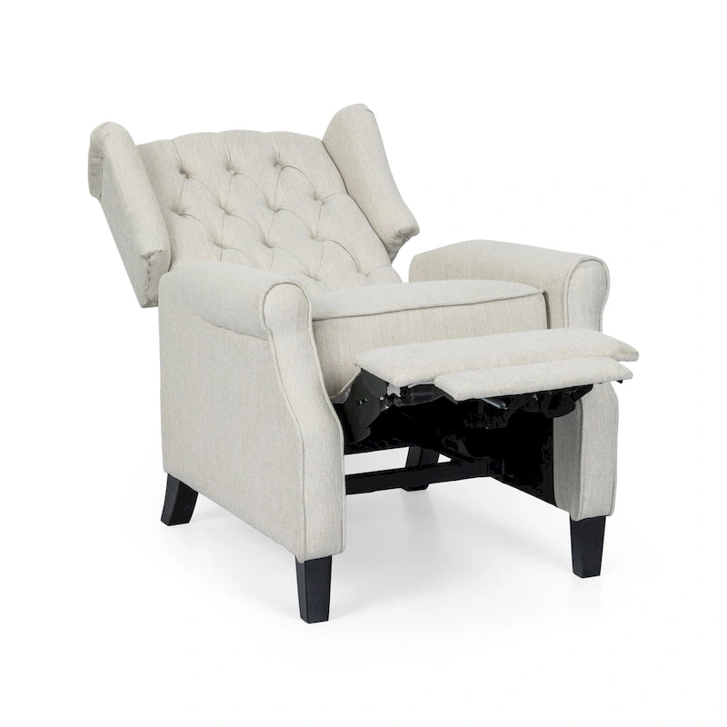Fauteuil inclinable contemporain en tissu capitonné avec dossier rabattable