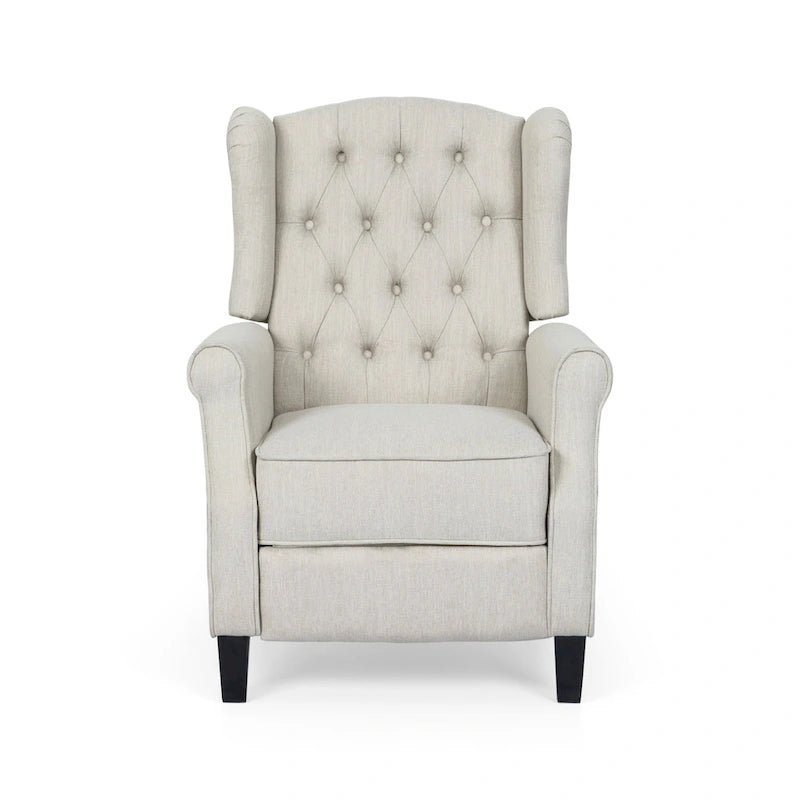Fauteuil inclinable contemporain en tissu capitonné avec dossier rabattable