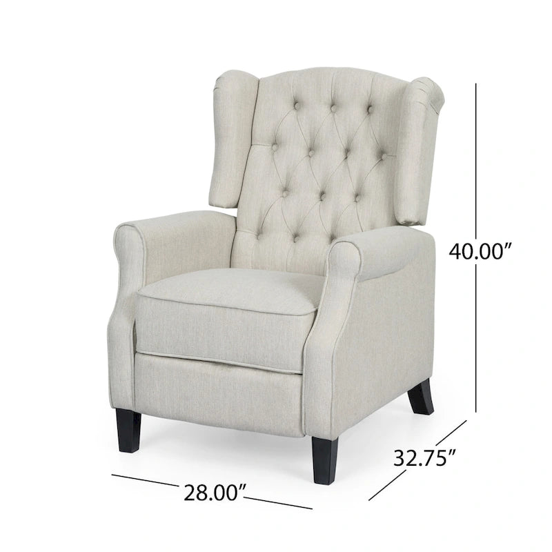 Fauteuil inclinable contemporain en tissu capitonné avec dossier rabattable