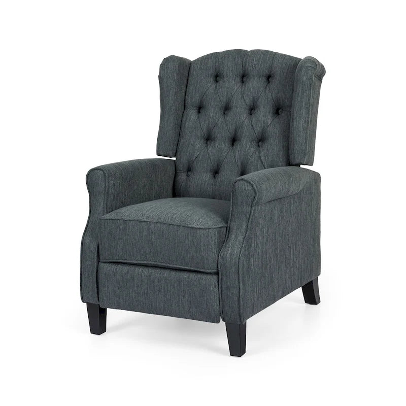 Fauteuil inclinable contemporain en tissu capitonné avec dossier rabattable