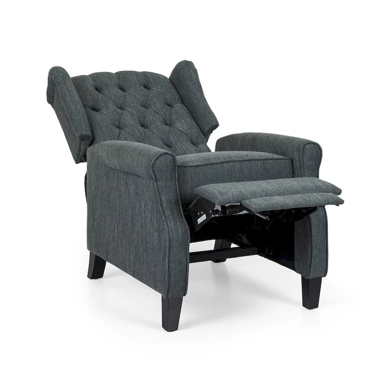 Fauteuil inclinable contemporain en tissu capitonné avec dossier rabattable