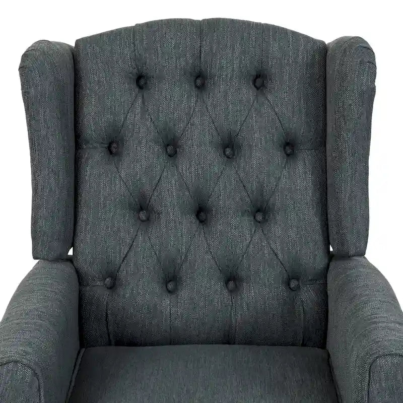 Fauteuil inclinable contemporain en tissu capitonné avec dossier rabattable